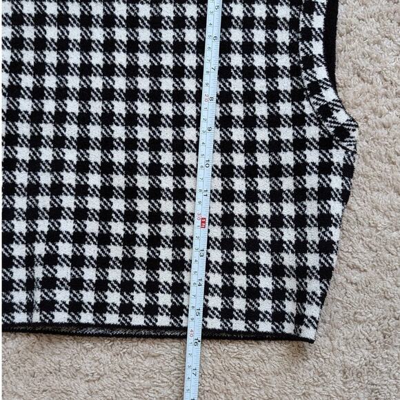 Sandro Andy Houndstooth Paris Cropped Gingham Jacquard-knit Top, size 1 - Picture 4 of 8